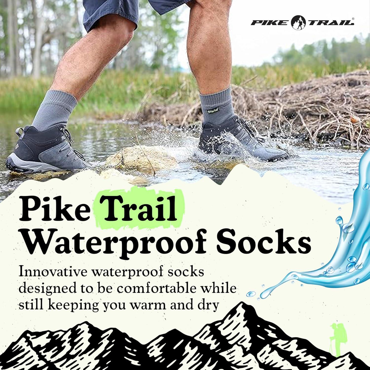 imagePike Trail Breathable Waterproof Socks Ideal Hiking Trekking Wading Fishing and Camping EssentialsGreyBlack