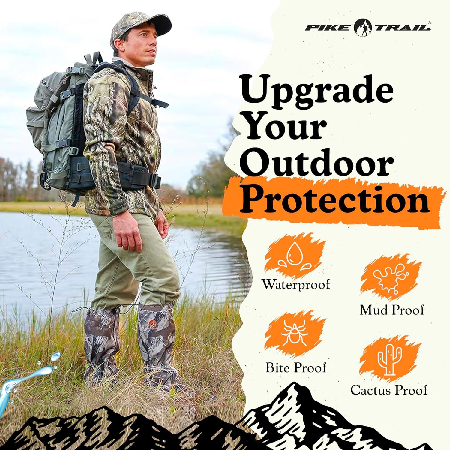 imagePike Trail Adjustable Leg Gaiters Lightweight Waterproof Leg Guards for Men ampamp Women Hiking Essentials Ideal for Hunting Trekking ampamp Fishing 1 PairLost Oak Camo