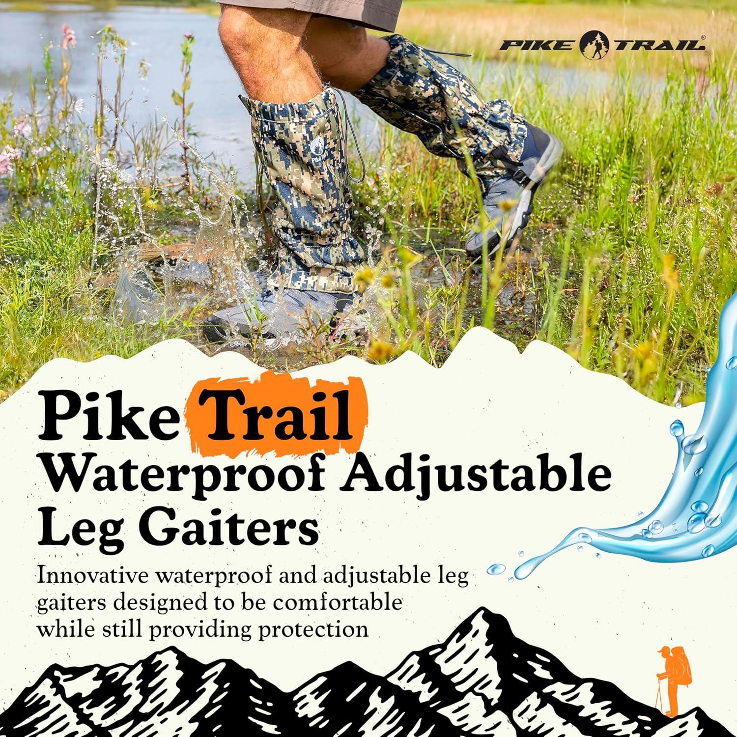 imagePike Trail Adjustable Leg Gaiters Lightweight Waterproof Leg Guards for Men ampamp Women Hiking Essentials Ideal for Hunting Trekking ampamp Fishing 1 PairHidden Timber Camo