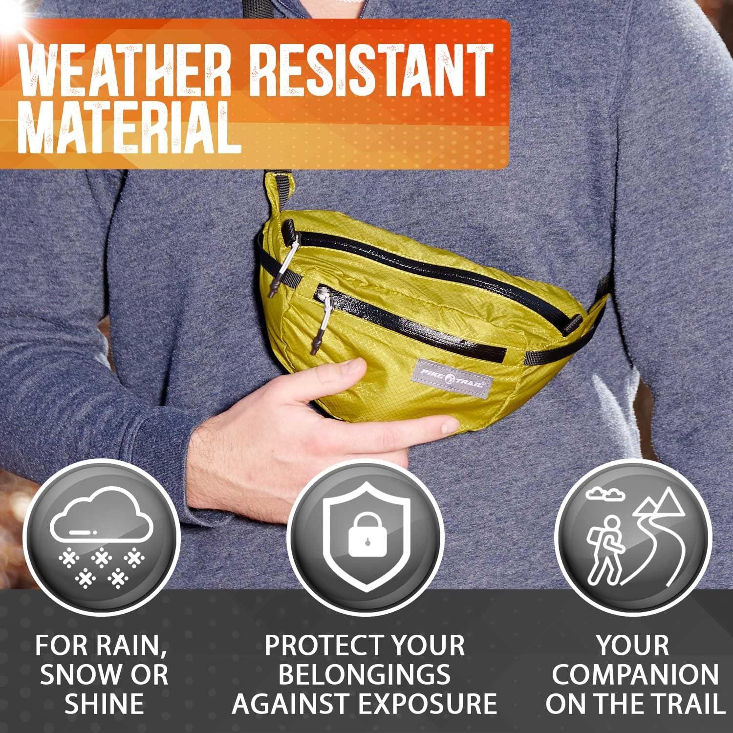 imagePike Trail Fanny Pack Crossbody Belt Bag for Women and Men Sling Design for Waist or Chest Ideal for Running Travel Hiking Dog Walking and More Heavy Duty Bum BagFlame