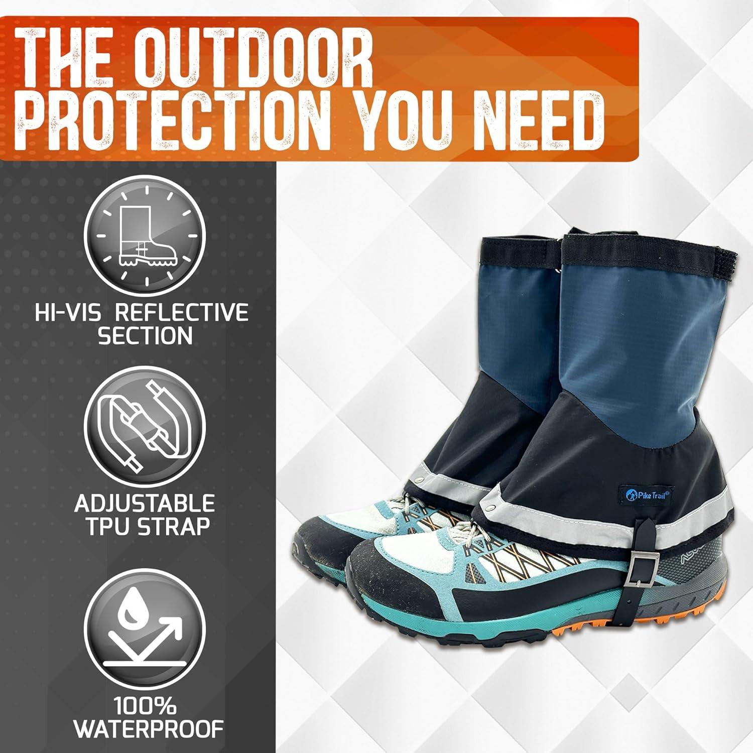 imagePike Trail Mid Length Gaiters for Hiking in Mud Sand and Snow Running Hunting Mountain Climbing or Walking