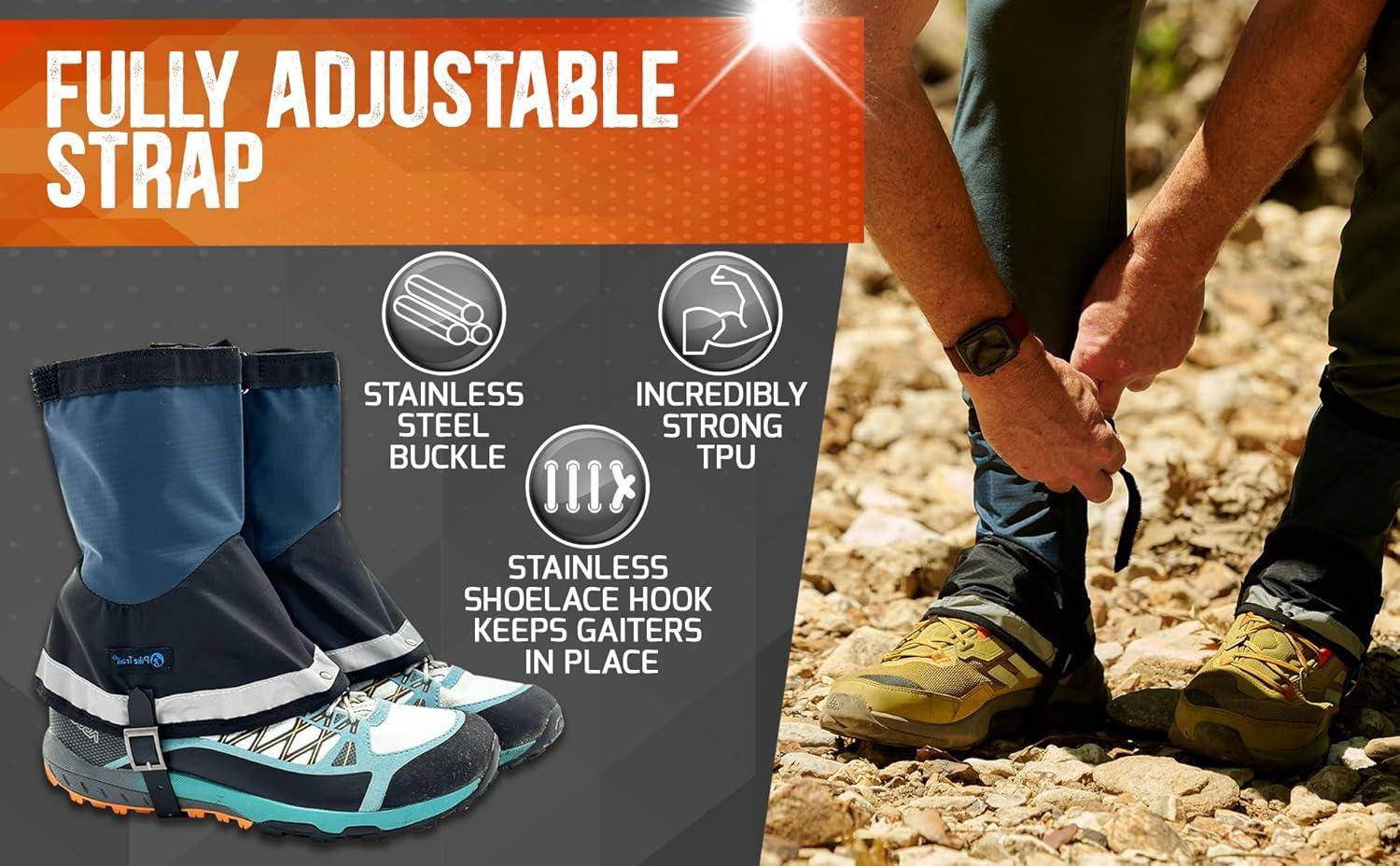 imagePike Trail Mid Length Gaiters for Hiking in Mud Sand and Snow Running Hunting Mountain Climbing or Walking