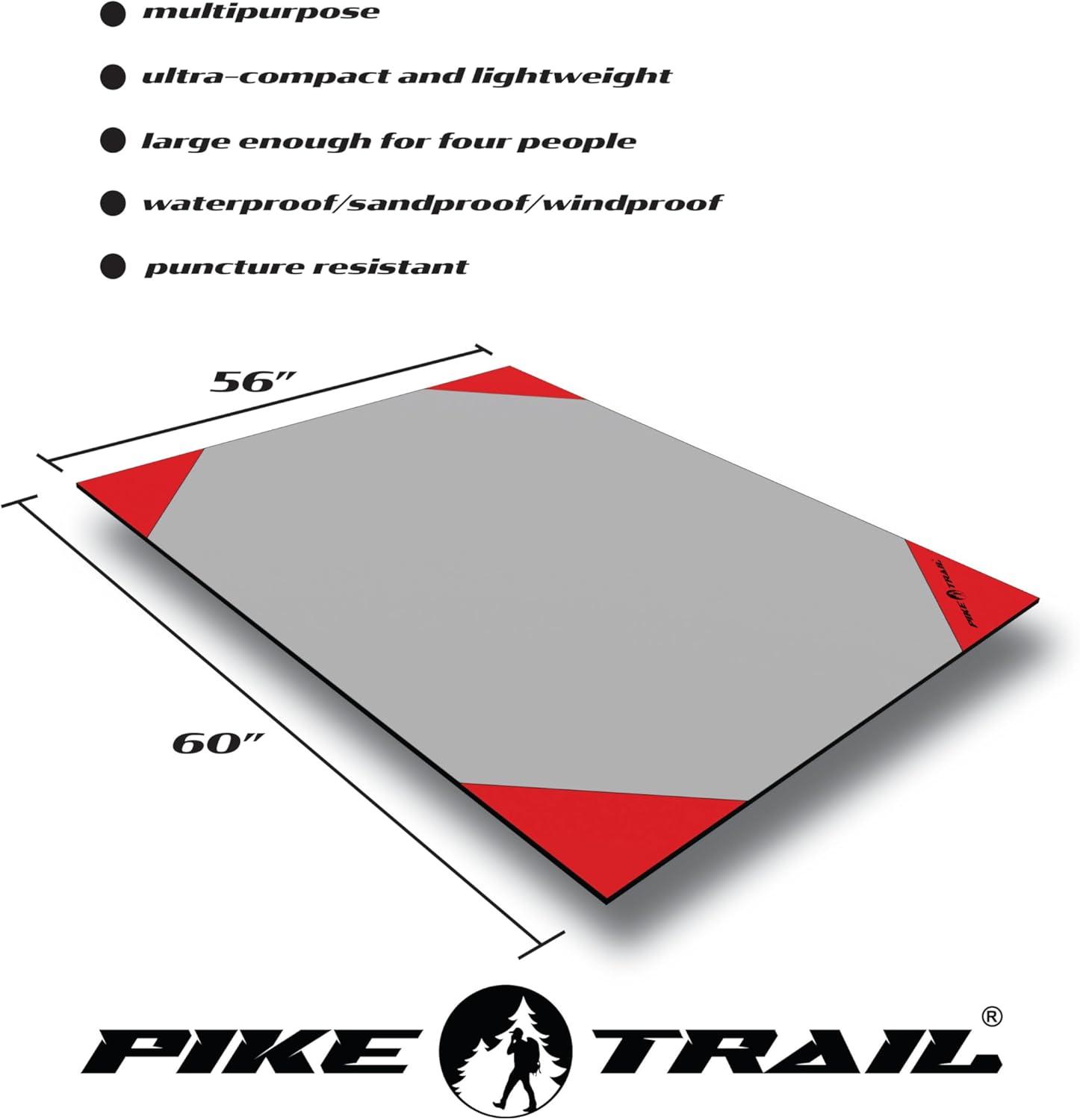 imagePike Trail Pocket Beach Blanket 60 in X 56 in Lightweight Sand Proof Picnic Blankets Compact Outdoor Blankets Waterproof Pocket Blanket for Hiking Camping Picnics Travel and Beach TripsCherry Red