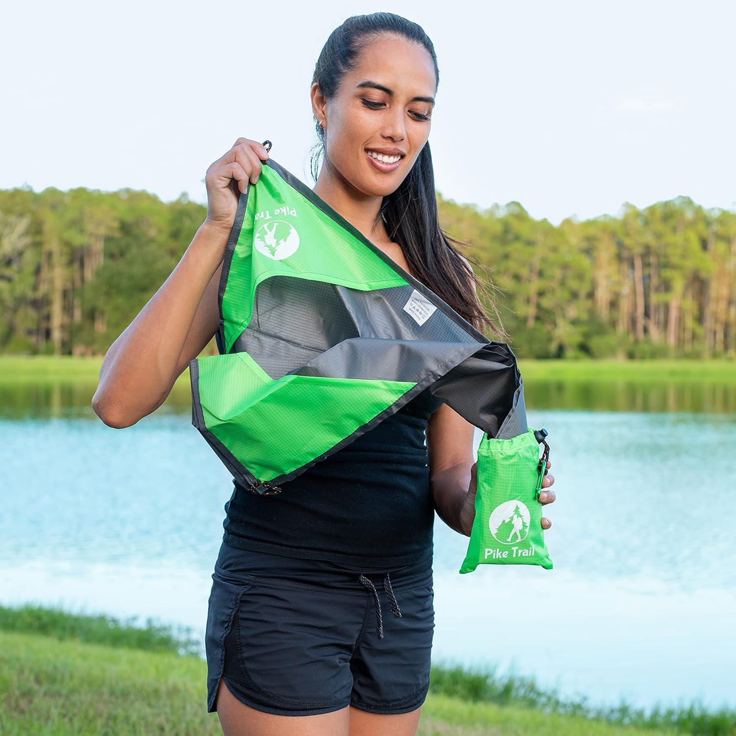 imagePike Trail Pocket Beach Blanket 60 in X 56 in Lightweight Sand Proof Picnic Blankets Compact Outdoor Blankets Waterproof Pocket Blanket for Hiking Camping Picnics Travel and Beach TripsApple Green