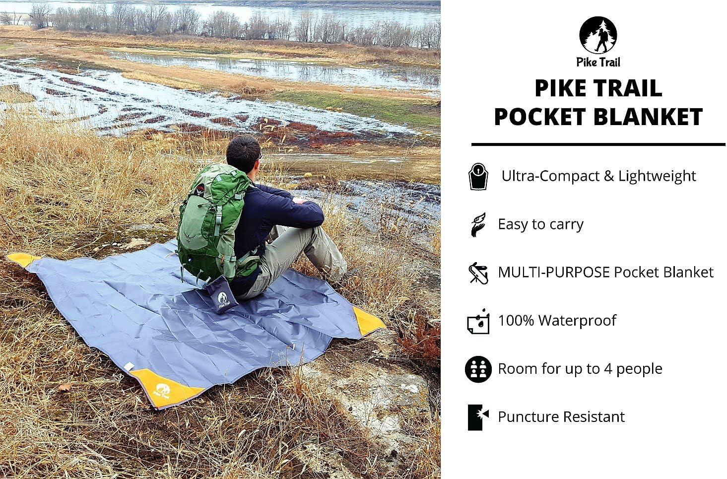 imagePike Trail Pocket Beach Blanket 60 in X 56 in Lightweight Sand Proof Picnic Blankets Compact Outdoor Blankets Waterproof Pocket Blanket for Hiking Camping Picnics Travel and Beach TripsCherry Red