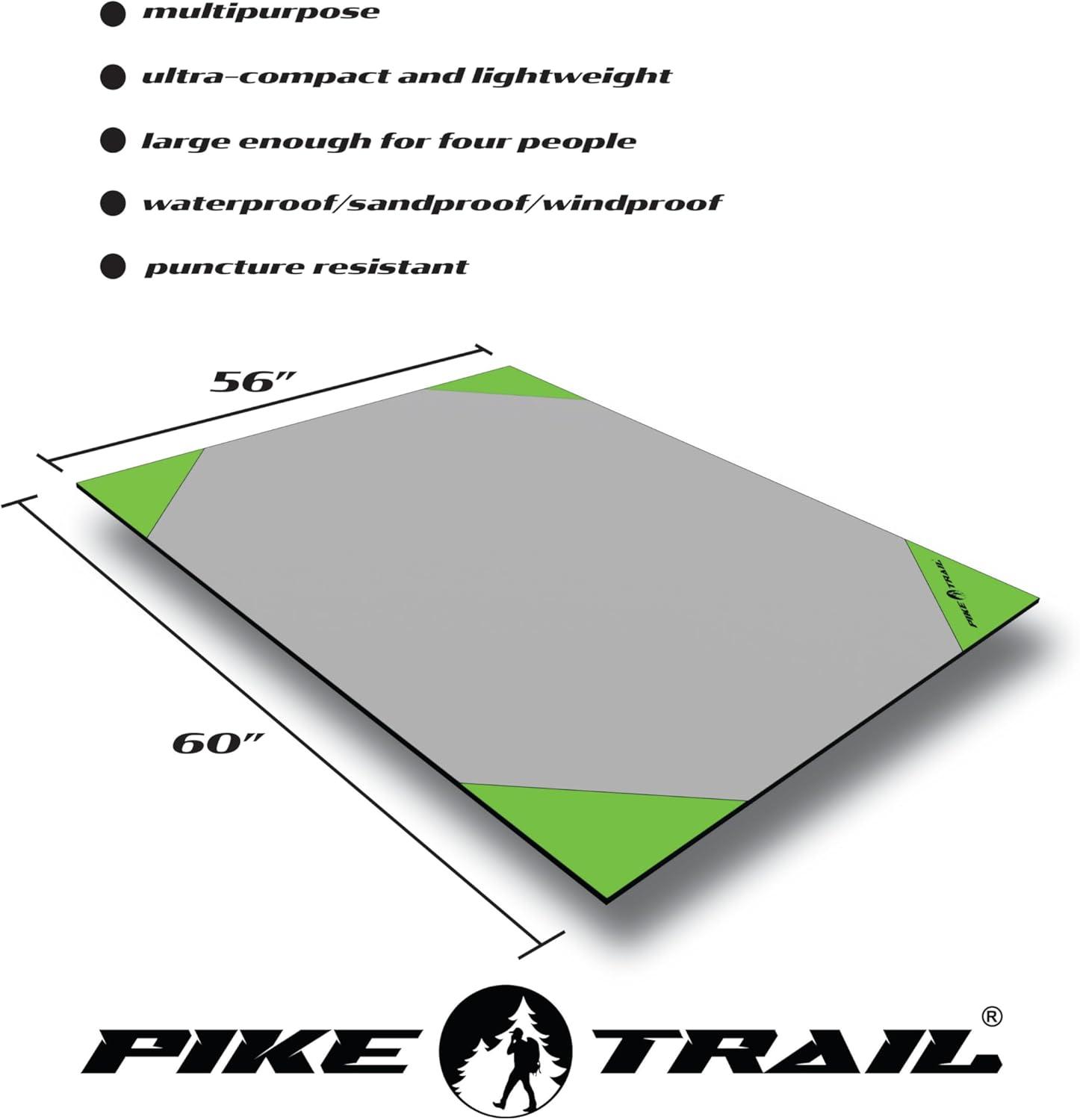 imagePike Trail Pocket Beach Blanket 60 in X 56 in Lightweight Sand Proof Picnic Blankets Compact Outdoor Blankets Waterproof Pocket Blanket for Hiking Camping Picnics Travel and Beach TripsApple Green