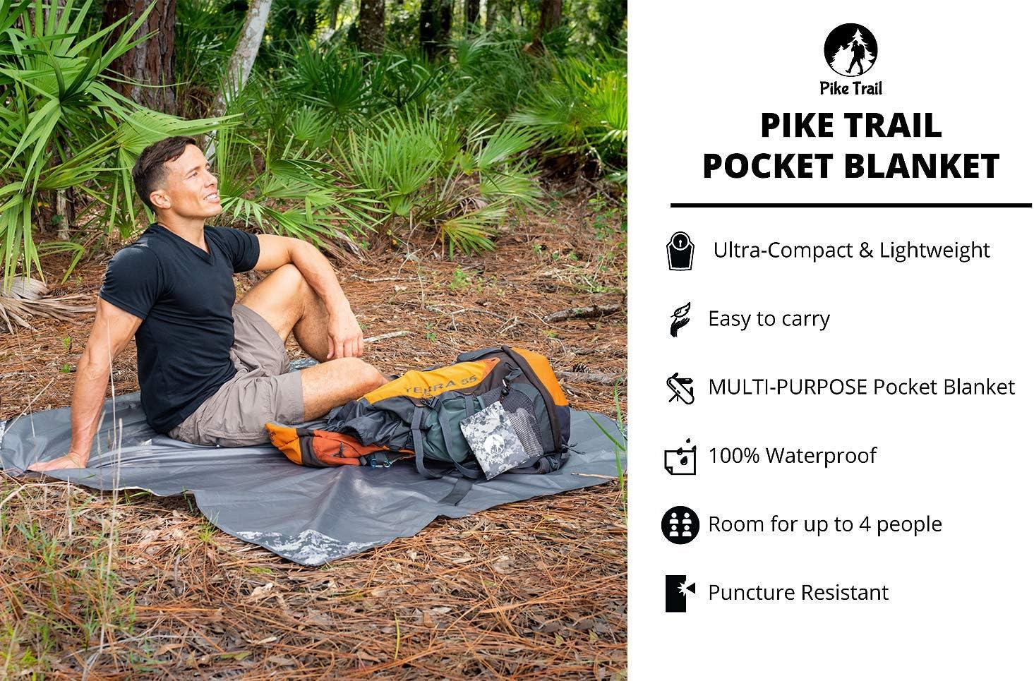 imagePike Trail Pocket Beach Blanket 60 in X 56 in Lightweight Sand Proof Picnic Blankets Compact Outdoor Blankets Waterproof Pocket Blanket for Hiking Camping Picnics Travel and Beach TripsDigital Camo