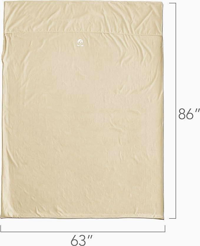 imagePike Trail Sleeping Bag Liner Travel and Camping Sheet Lightweight and Compact Insert with Full Length Zipper and GuaranteeBeach Latte