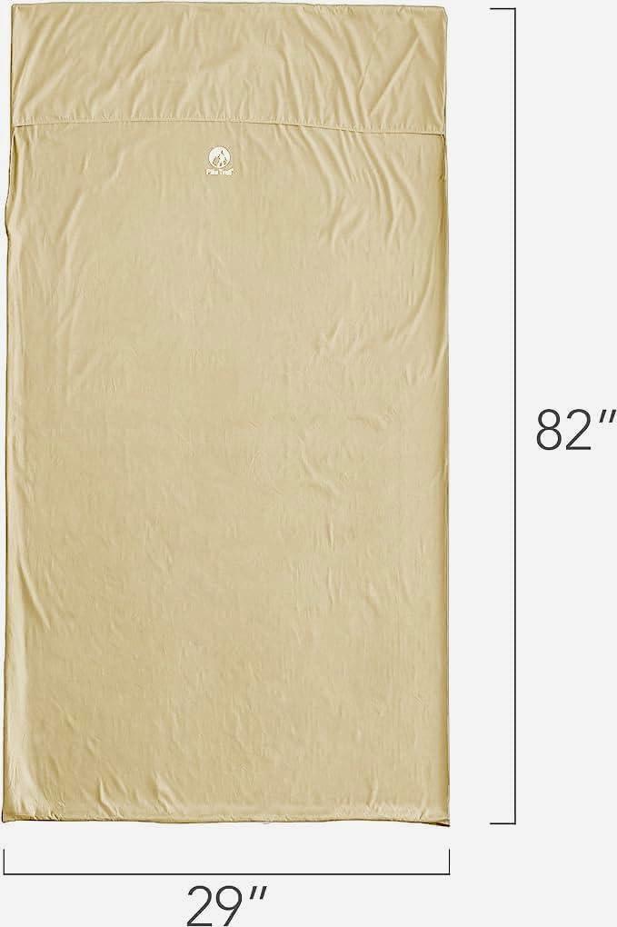 imagePike Trail Sleeping Bag Liner Travel and Camping Sheet Lightweight and Compact Insert with Full Length Zipper and GuaranteeBeach Latte