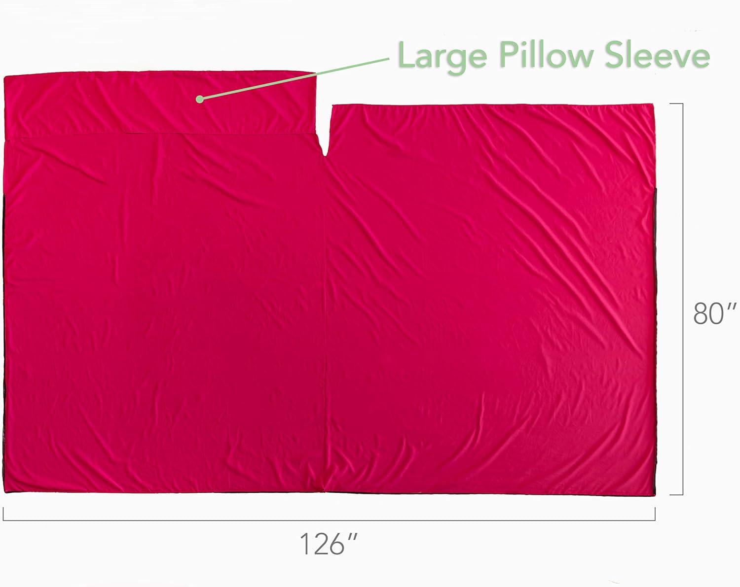 imagePike Trail Sleeping Bag Liner Travel and Camping Sheet Lightweight and Compact Insert with Full Length Zipper and GuaranteeBubble Gum Pink