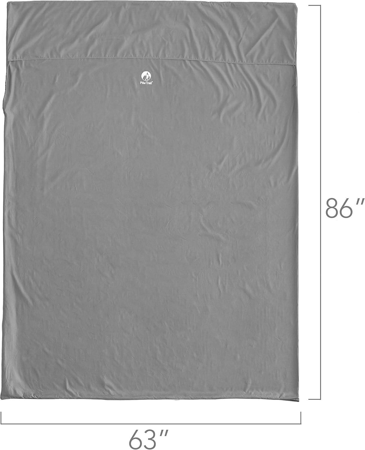 imagePike Trail Sleeping Bag Liner Travel and Camping Sheet Lightweight and Compact Insert with Full Length Zipper and GuaranteeSilver Bullet