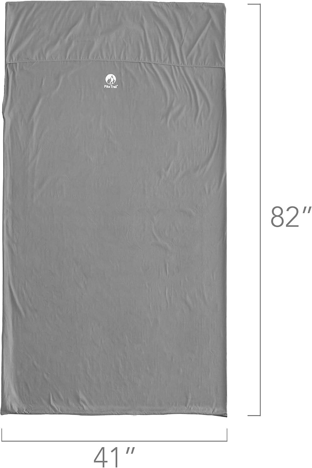 imagePike Trail Sleeping Bag Liner Travel and Camping Sheet Lightweight and Compact Insert with Full Length Zipper and GuaranteeSilver Bullet
