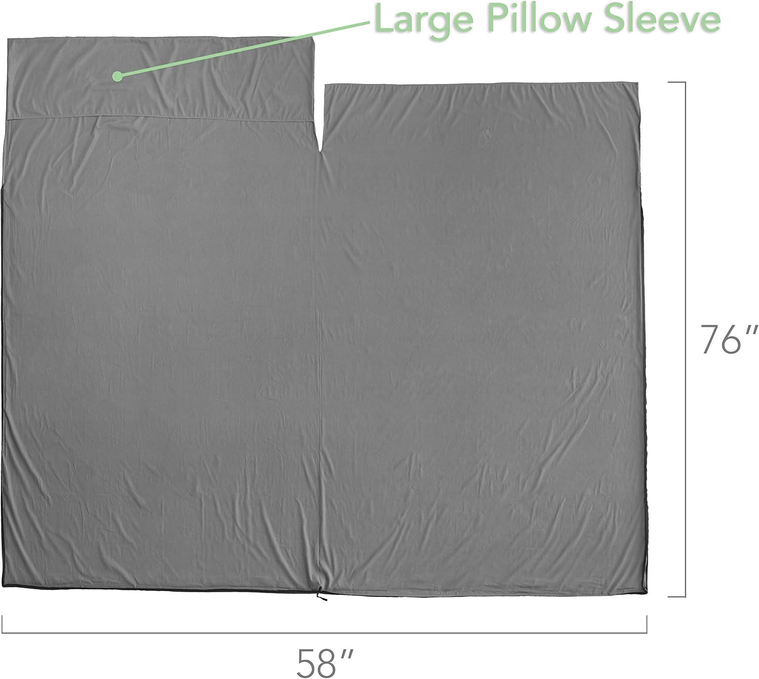 imagePike Trail Sleeping Bag Liner Travel and Camping Sheet Lightweight and Compact Insert with Full Length Zipper and GuaranteeSilver Bullet