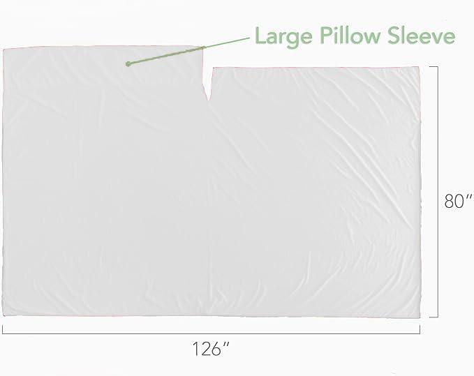 imagePike Trail Sleeping Bag Liner Travel and Camping Sheet Lightweight and Compact Insert with Full Length Zipper and GuaranteeWhite Cloud