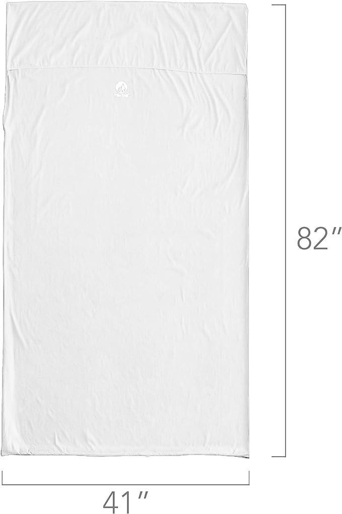 imagePike Trail Sleeping Bag Liner Travel and Camping Sheet Lightweight and Compact Insert with Full Length Zipper and GuaranteeWhite Cloud