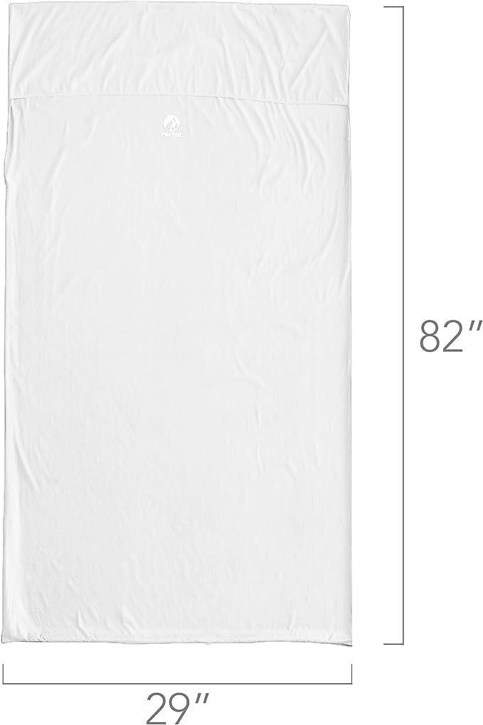 imagePike Trail Sleeping Bag Liner Travel and Camping Sheet Lightweight and Compact Insert with Full Length Zipper and GuaranteeWhite Cloud