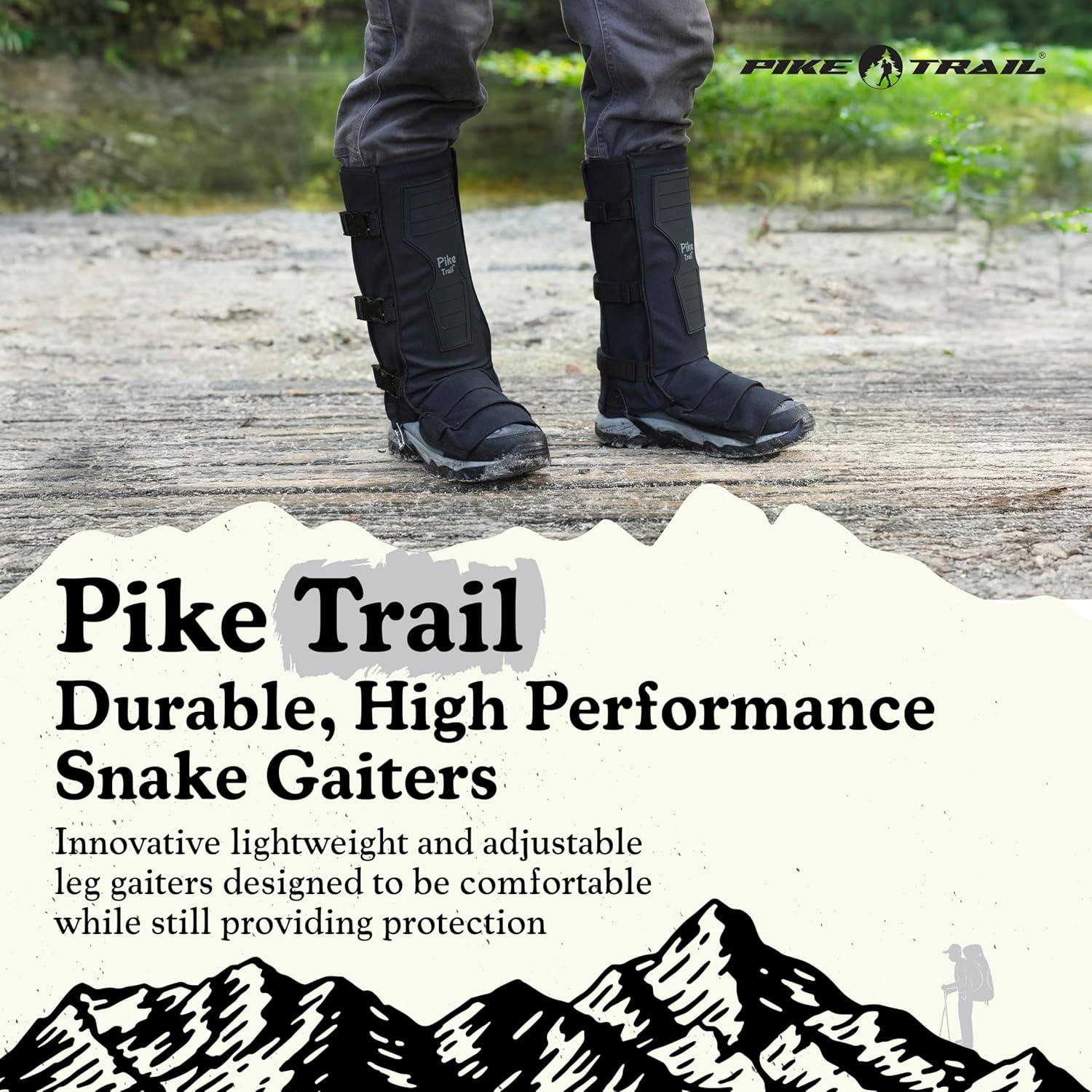 imagePike Trail Snake Leg Gaiters Protection for Hikers and Hunters Waterproof Bite Protective Durable AntiSnake Leg GearBlack