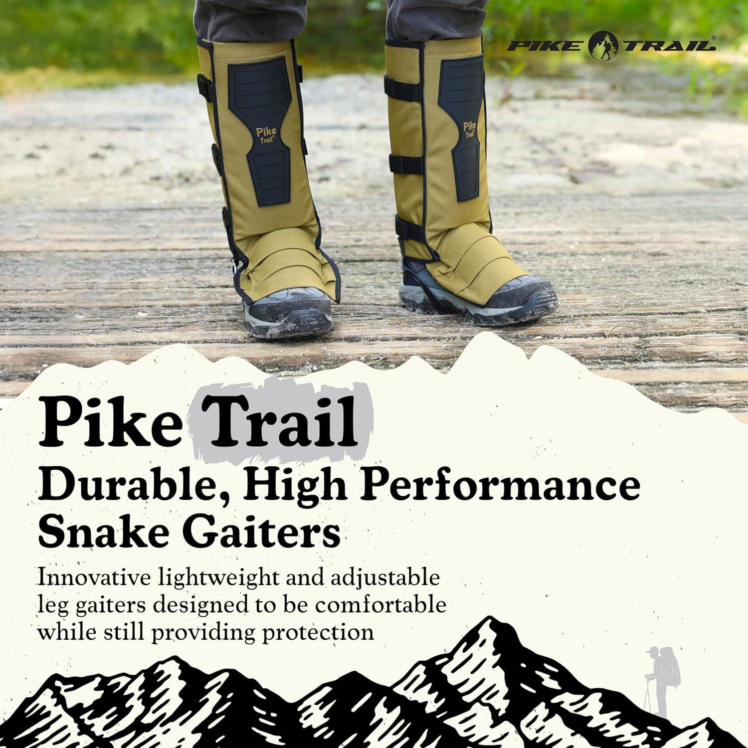 imagePike Trail Snake Leg Gaiters Protection for Hikers and Hunters Waterproof Bite Protective Durable AntiSnake Leg GearCoyote Tan