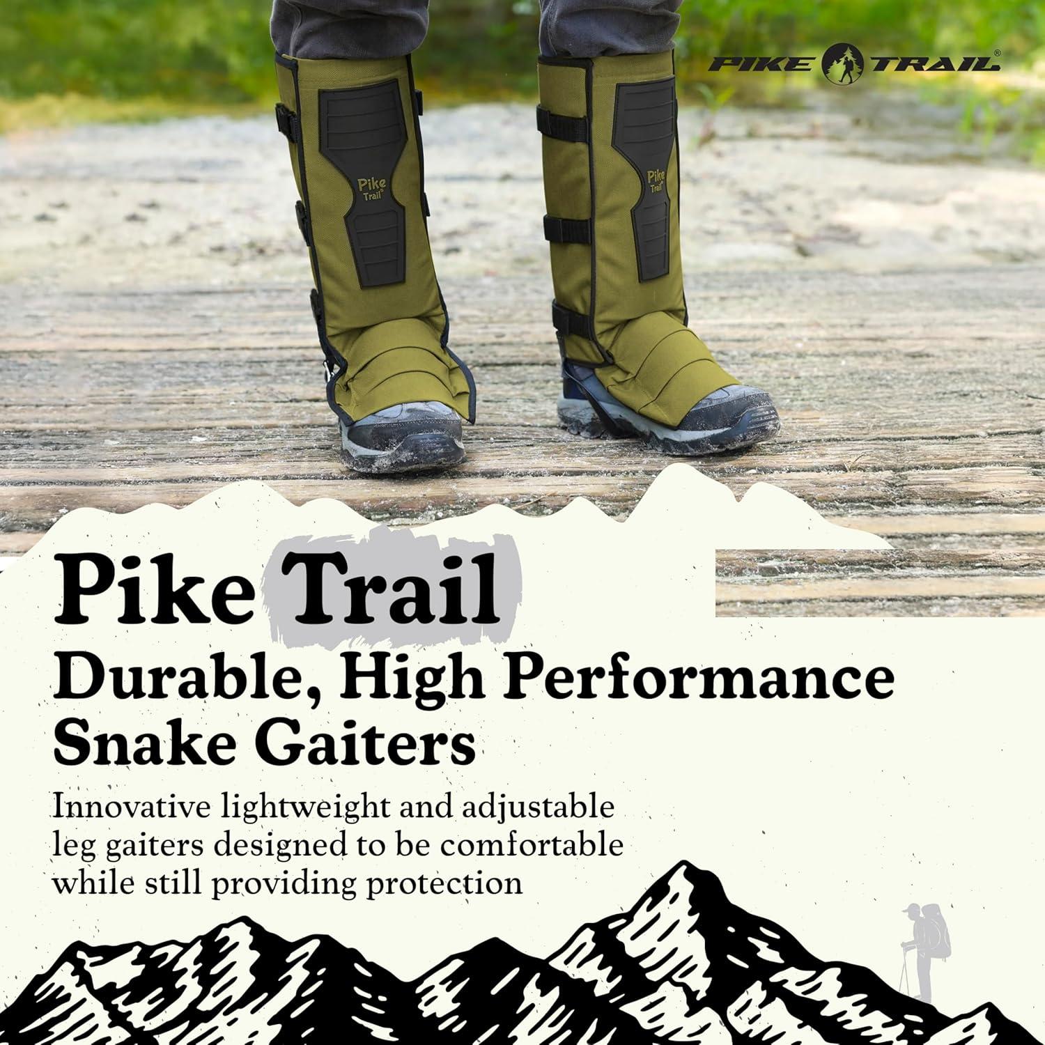 imagePike Trail Snake Leg Gaiters Protection for Hikers and Hunters Waterproof Bite Protective Durable AntiSnake Leg GearOlive Drab