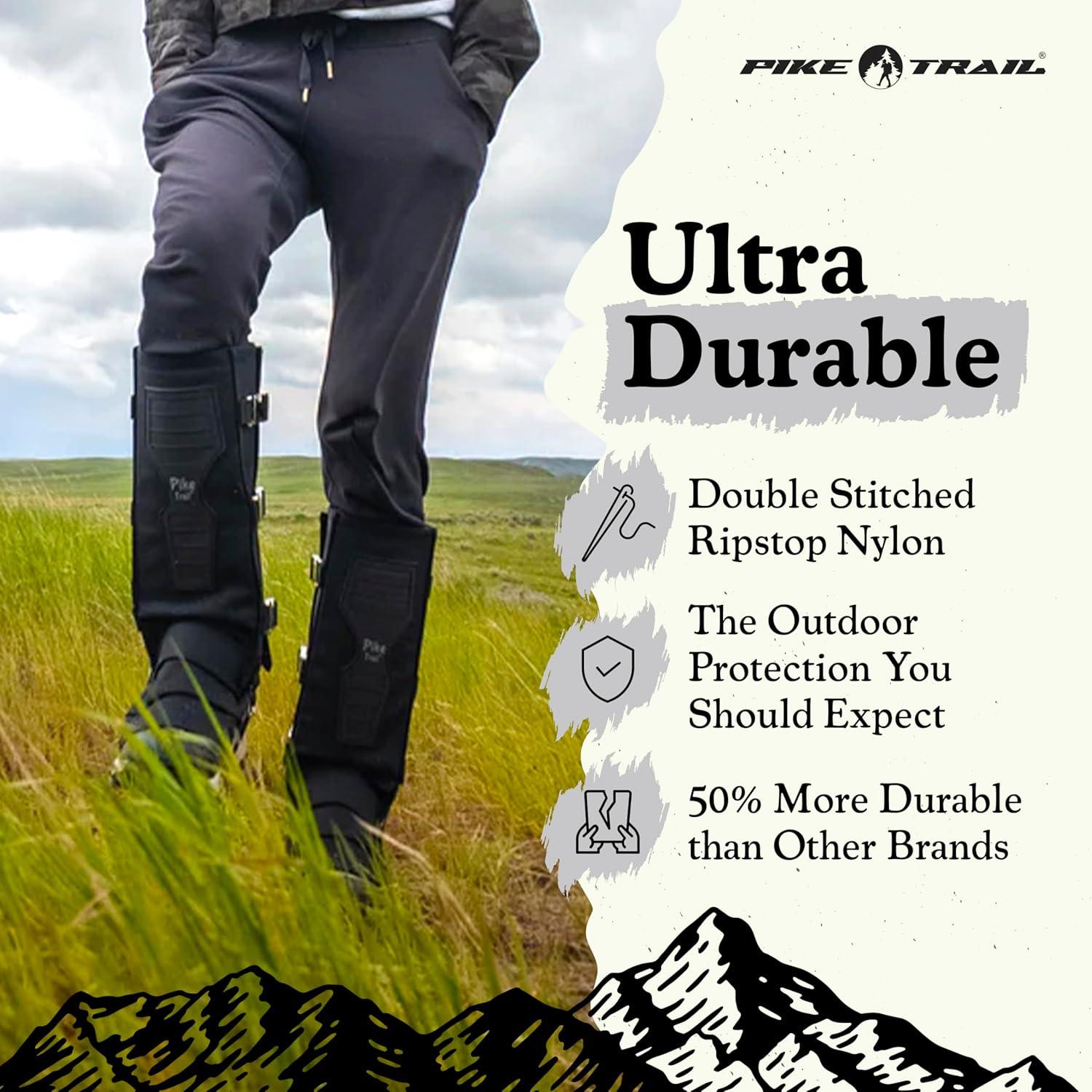 imagePike Trail Snake Leg Gaiters Protection for Hikers and Hunters Waterproof Bite Protective Durable AntiSnake Leg GearOlive Drab