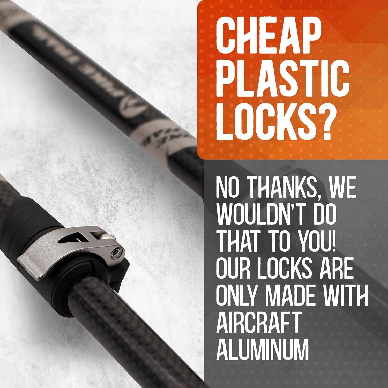 imagePike Trail Trekking Poles Lightweight Carbon Fiber Collapsible Sticks for Walking and Hiking for Men and Women Adjustable Height and Retractable Design Carry Bag and Attachments IncludedGrey Wolf