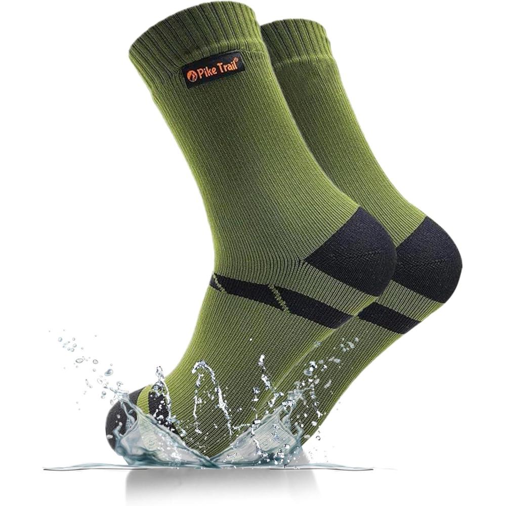 imagePike Trail Breathable Waterproof Socks Ideal Hiking Trekking Wading Fishing and Camping EssentialsPine