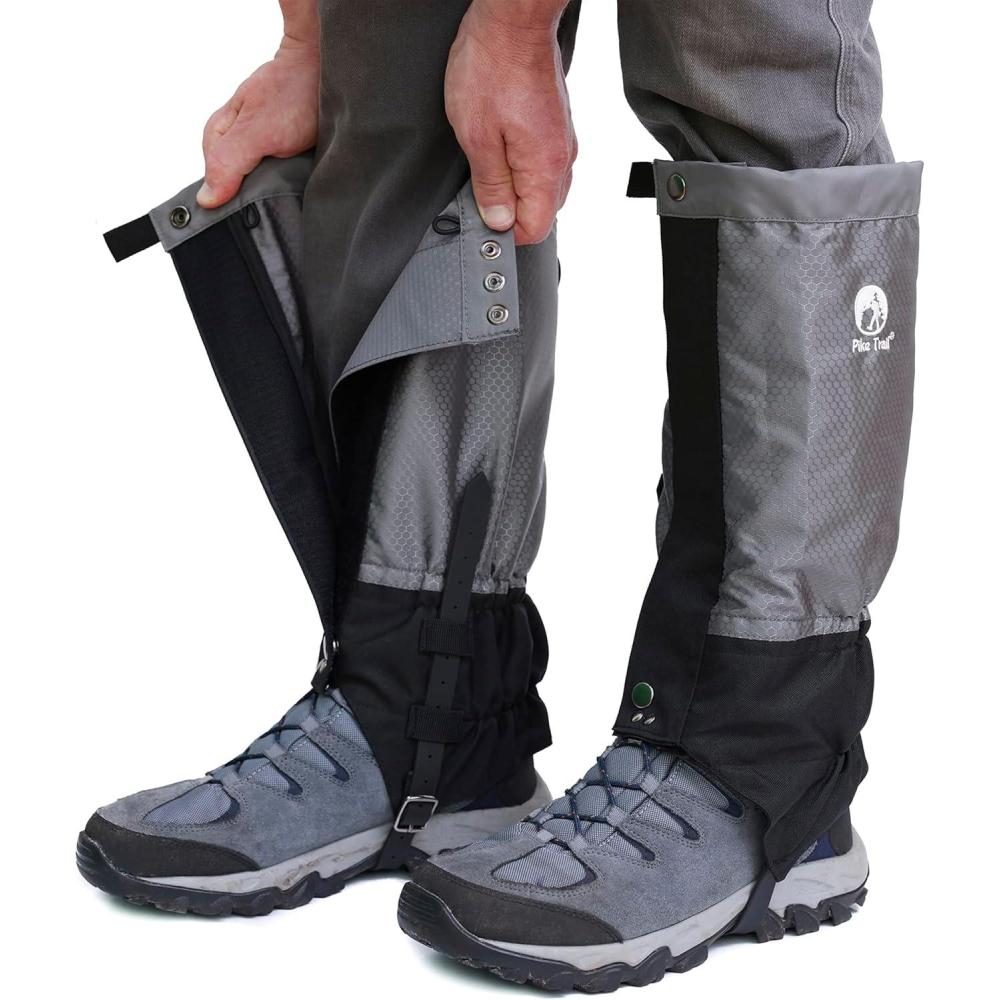 imagePike Trail Adjustable Leg Gaiters Lightweight Waterproof Leg Guards for Men ampamp Women Hiking Essentials Ideal for Hunting Trekking ampamp Fishing 1 PairOvercast Grey
