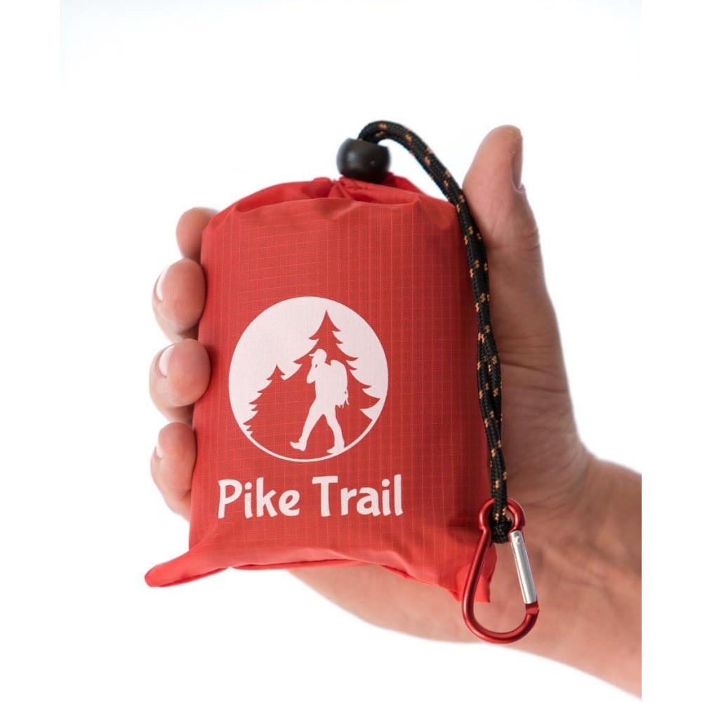 imagePike Trail Pocket Beach Blanket 60 in X 56 in Lightweight Sand Proof Picnic Blankets Compact Outdoor Blankets Waterproof Pocket Blanket for Hiking Camping Picnics Travel and Beach TripsCherry Red