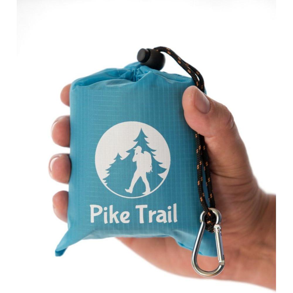 imagePike Trail Pocket Beach Blanket 60 in X 56 in Lightweight Sand Proof Picnic Blankets Compact Outdoor Blankets Waterproof Pocket Blanket for Hiking Camping Picnics Travel and Beach TripsMetallic Blue