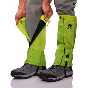 Pike Trail Adjustable Leg Gaiters – Lightweight, Waterproof – Leg Guards for Men & Women – Hiking Essentials Ideal for Hunting, Trekking & Fishing – 1 Pair(Neon Green)