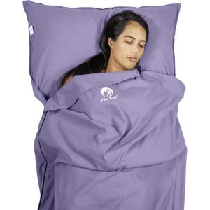 Pike Trail Sleeping Bag Liner – Travel and Camping Sheet, Lightweight and Compact Insert with Full Length Zipper and Guarantee(Metallic Lavender)