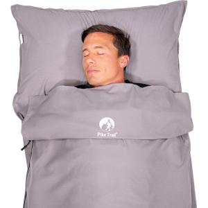 Pike Trail Sleeping Bag Liner – Travel and Camping Sheet, Lightweight and Compact Insert with Full Length Zipper and Guarantee(Silver Bullet)