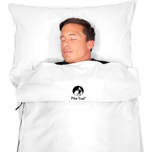 Pike Trail Sleeping Bag Liner – Travel and Camping Sheet, Lightweight and Compact Insert with Full Length Zipper and Guarantee(White Cloud)