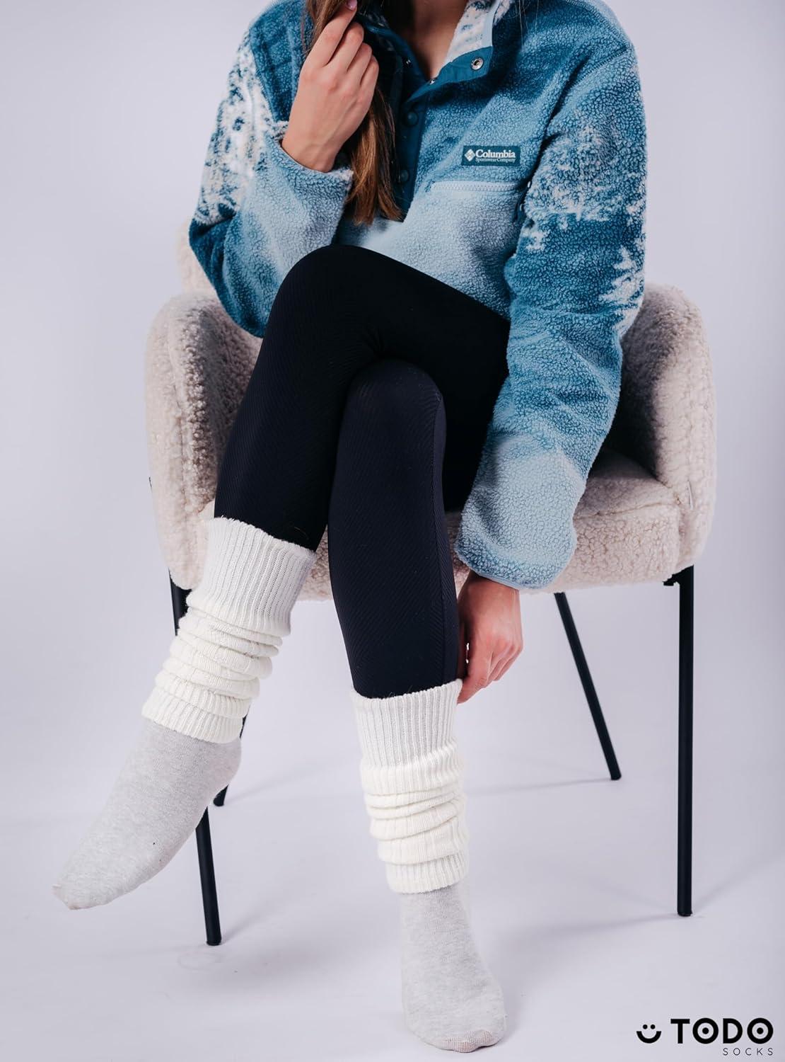 imageTODO Jambires Gutres Femme en Laine douces souples pour lhiver quand il fait froidBlanc
