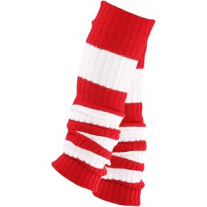 TODO Jambières Guêtres Femme en Laine – douces, souples – pour l&rsquo;hiver quand il fait froid.(Rouge et blanc – Jambières longues)