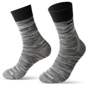 RANDY SUN CoolMax Chaussettes Imperméables Ultra Mince Hommes Femmes – Etanches & Respirantes pour Vélo, Randonnée, Sports Nautiques (Kayak, Pêche), 1 Paire(Noir – Rayures transversales CoolMax Légères)