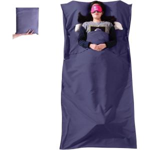 Azarxis Drap de Sac de Couchage 1 2 Personnes Doublure de Sac de Couchage Draps de Voyage Léger Portable pour Hôtel Auberge Camping(Violet foncé)