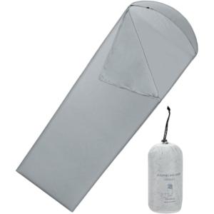 Doublures de sac de couchage pour camping, randonnée, voyage, aventure, festival, auberge(Gris)