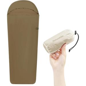 Naturehike Sac de Couchage de Refuge Ultralight Liner Seulement 128g Couverture de Voyage avec Small Pack Size Sac de Couchage Intérieur pour Le Backpacking, Les Auberges, Le Camping(Marron)