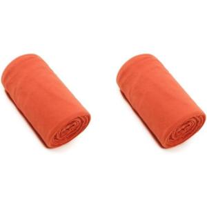 Sac de couchage doublure polaire 180 x 80 cm tente lit survie camping couverture adultes voyage hôtel randonnée randonnée randonnée orange(Lot de 2 (orange))
