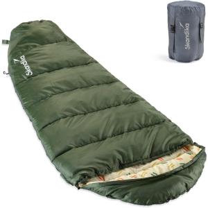 Skandika Vegas Junior | Sac de Couchage Enfant Momie, Doublure intérieure Douce, Hydrofuge, 3 Saisons, jusqu&rsquo;à -12 °C, 170 x 70 cm, Duvet Enfant, Camping, randonnée, Trekking(Vert foncé)