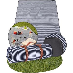 Haus Projekt Couverture Pique-Nique imperméable, 200x150cm, Pliable, Tapis Pique-Nique Portable, Poche Fermeture Invisible, résistant au Sable, Accessoires Camping, Plage, randonnée, Festival(Bleu Foncé)