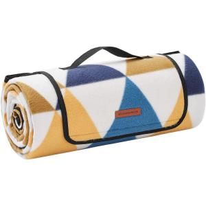 SONGMICS Couverture de Pique-Nique, 300 x 200 cm, Grand Tapis, pour Camping, Parc, Jardin, Extérieur, Plage, Hydrofuge, Pliable, Motif Triangle Jaune et Bleu GCM073Q01(25 x 38 cm (Rectangulaire))