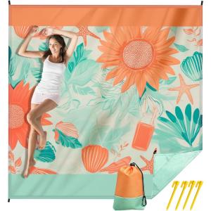Tapis De Plage Anti Sable, Tapis De Plage Imperméable, Natte De Plage Pliable, Couverture De Plage Sans Sable Voyage Accessoires De Plage Camping Ultra Fin Et Ultra Léger Avec Les Ongles (210x200CM)(210x200cm)