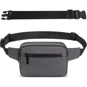 Sac Banana Femme Homme Sacoche Ville avec Ceinture allongée de 30 cm Imperméable Sac à Taille et 4 Poches pour Randonnée Cyclisme Balade Ville Festival Vacances Voyage Camping Outdoor Sport(Gris Foncé)