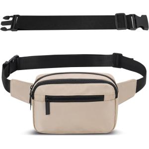 Sac Banana Femme Homme Sacoche Ville avec Ceinture allongée de 30 cm Imperméable Sac à Taille et 4 Poches pour Randonnée Cyclisme Balade Ville Festival Vacances Voyage Camping Outdoor Sport(Kaki)