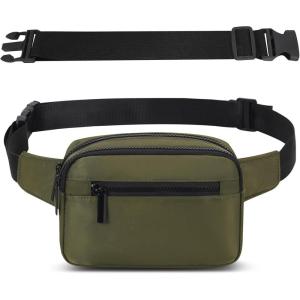 Sac Banana Femme Homme Sacoche Ville avec Ceinture allongée de 30 cm Imperméable Sac à Taille et 4 Poches pour Randonnée Cyclisme Balade Ville Festival Vacances Voyage Camping Outdoor Sport(Vert)