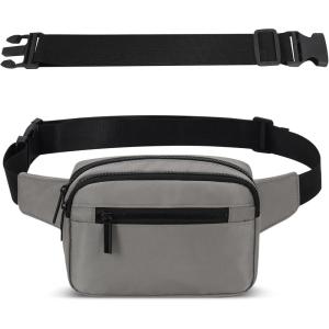 Sac Banana Femme Homme Sacoche Ville avec Ceinture allongée de 30 cm Imperméable Sac à Taille et 4 Poches pour Randonnée Cyclisme Balade Ville Festival Vacances Voyage Camping Outdoor Sport(Gris)