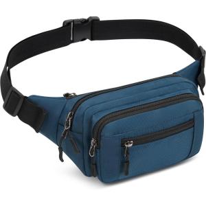 Sac Banane Homme Femme Sacoche à Poitrine Etanche Réglable avec Multiples Poches pour Voyage,Randonnée,Escalade,Jogging(Vert Foncé)
