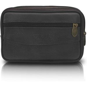 Sac banane pour homme, sac banane étanche pour téléphone portable avec fermeture éclair en métal, sac banane multifonction pour téléphone portable, clés de voiture, porte-cartes, marron fonc(Marron Fonc�)